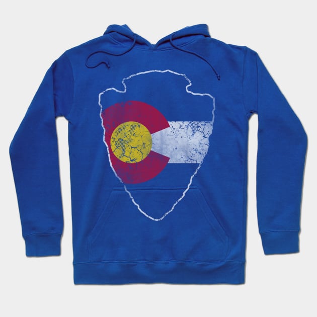 Vintage Colorado Flag Arrowhead Hoodie by E